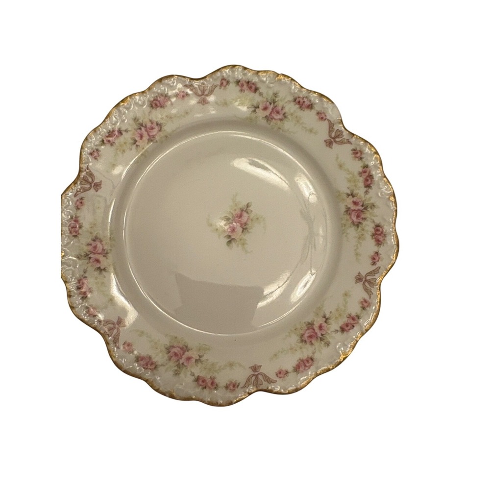 Vintage Theodore Haviland Limoges Bread Plate: Pink Rose, Princess Pattern